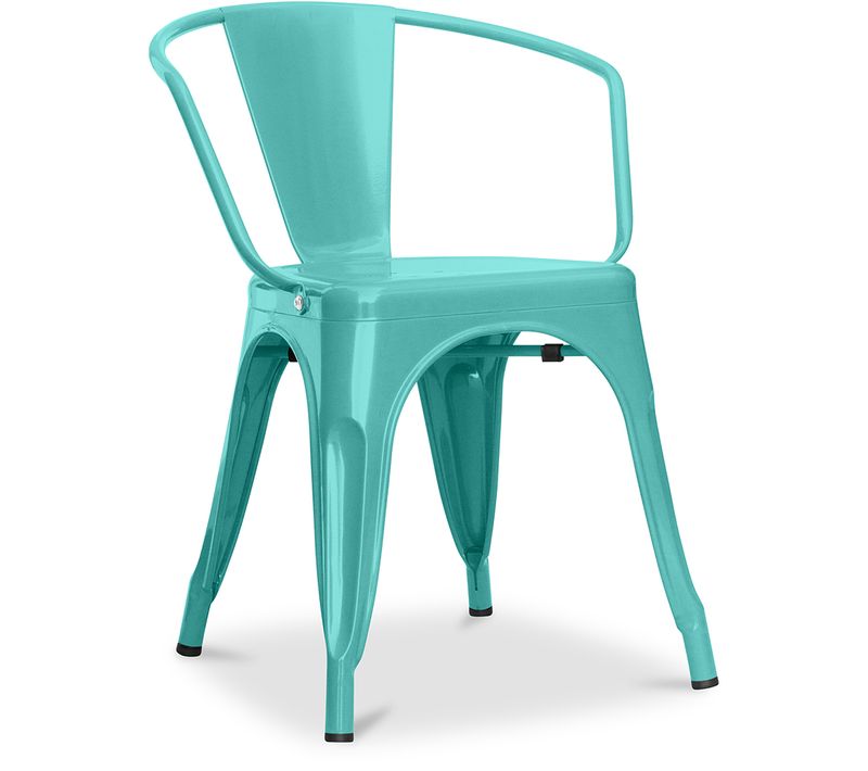 Chaise De Salle à Manger Avec Accoudoir Bistrot Metalix Design En Métal - Vert Pastel