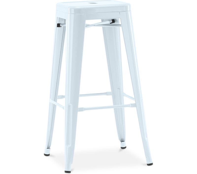 Tabouret De Bar – Style Industriel – Acier – 76 Cm – Metalix Bleu Gris