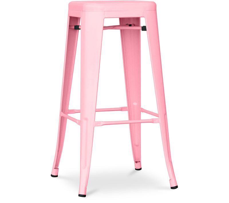 Tabouret De Bar - Design Industriel - 76cm - Nouvelle édition- Metalix Rose