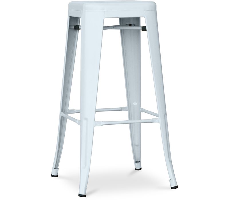 Tabouret De Bar - Design Industriel - 76cm - Nouvelle Édition- Metalix Bleu Gris