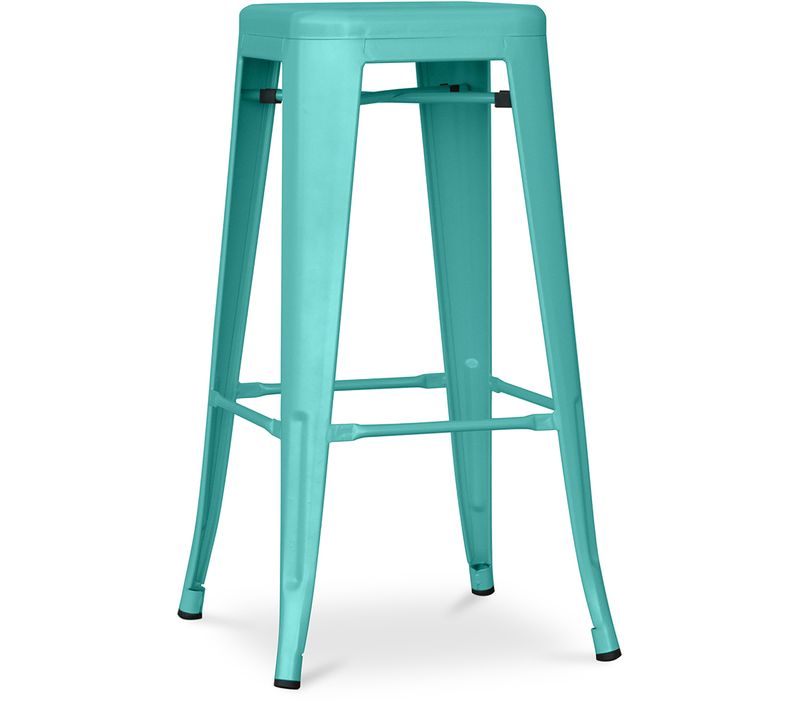 Tabouret De Bar - Design Industriel - 76cm - Nouvelle Édition- Metalix Vert Pastel