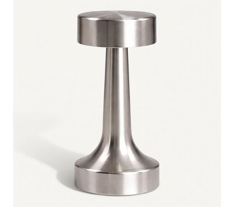 Lampe De Table Sans Fil Rechargeable LED – Contrôle Tactile – Design Métal Moderne – Anra Argenté