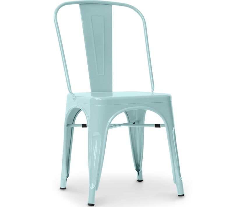 Chaise De Salle à Manger Bistrot Metalix Design Carré En Métal - Vert Pâle