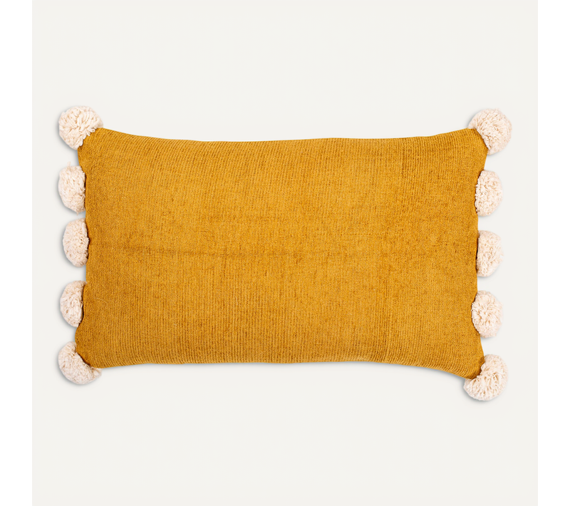 Coussin Rectangulaire Design Boho Bali, En Viscose Housse + Remplissage - Eliza Marron