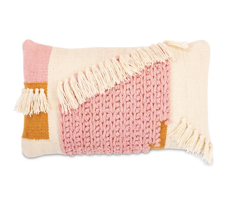 Coussin Rectangulaire Design Boho Bali, En Tissu Bouclé Housse + Remplissage - Geraldine Rose