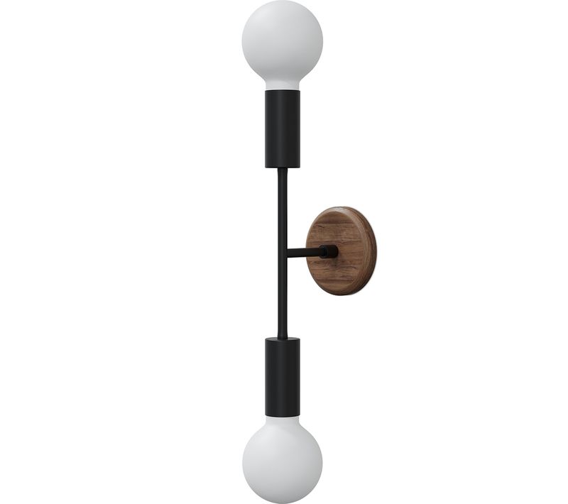 Lampe Murale Scandinave à Double Ampoules - Gert Bois Foncé