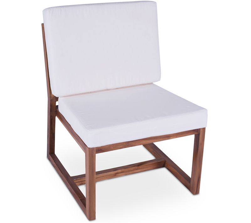 Fauteuil De Jardin En Bois Et Toile, Design Boho Bali - Bayen Blanc
