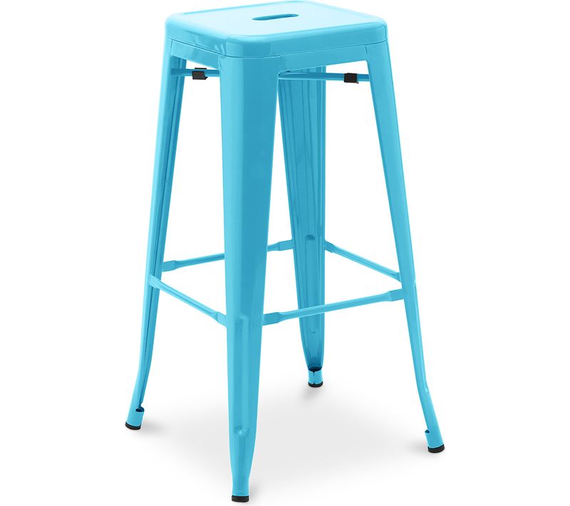 Tabouret De Bar – Style Industriel – Acier – 76 Cm – Metalix Turquoise