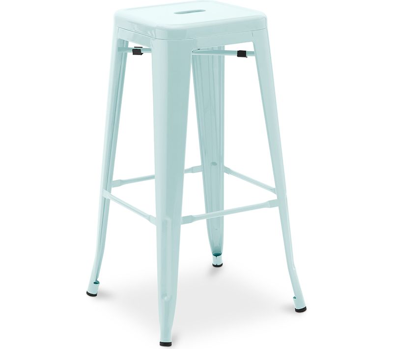 Tabouret De Bar – Style Industriel – Acier – 76 Cm – Metalix Bleu Clair