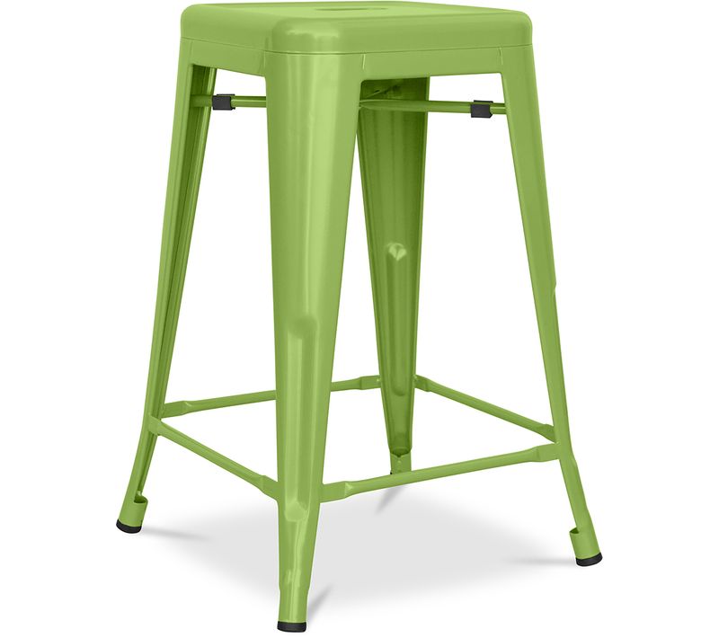 Tabouret Bistrot Metalix Métal Mat - 60cm - Nouvelle édition Vert Clair