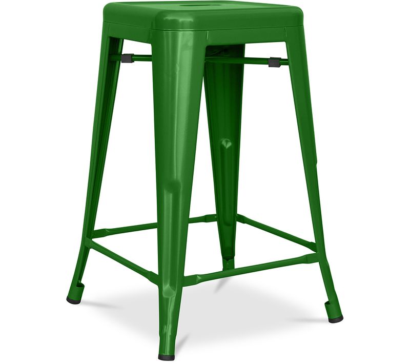 Tabouret Bistrot Metalix Métal Mat - 60cm - Vert
