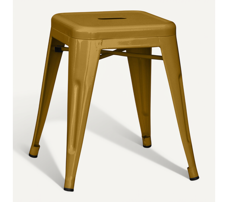 Tabouret Design Industriel - 45cm - Nouvelle édition - Metalix Doré