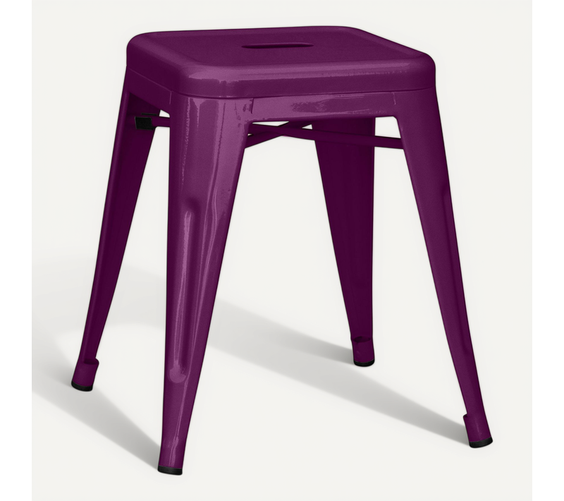 Tabouret Design Industriel - 45cm - Nouvelle Edition - Metalix Violet