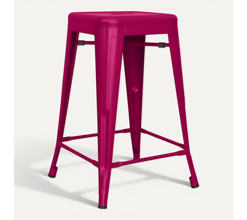 Tabouret Bistrot Metalix Métal Mat - 60cm - Nouvelle édition Fuchsia