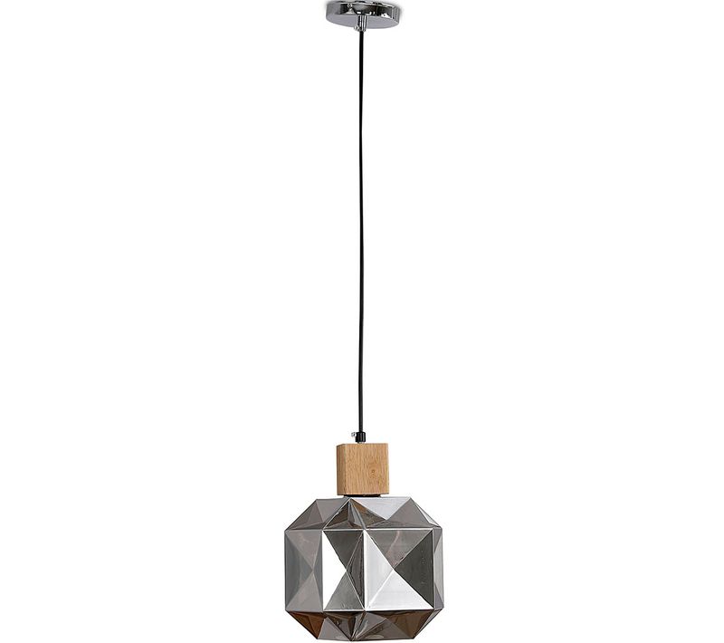Lampe De Plafond Moderne, Métal Et Bois - Zey Fumée