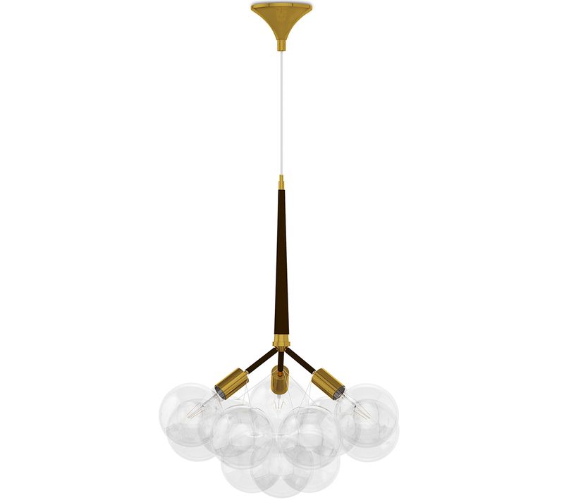 Lustre Globe Design Moderne, 9 Globes En Verre - Plaus Marron