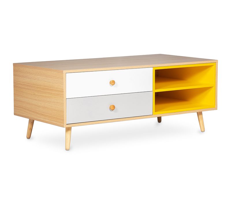 Meuble TV En Bois - Design Scandinave - Preius Bois Naturel