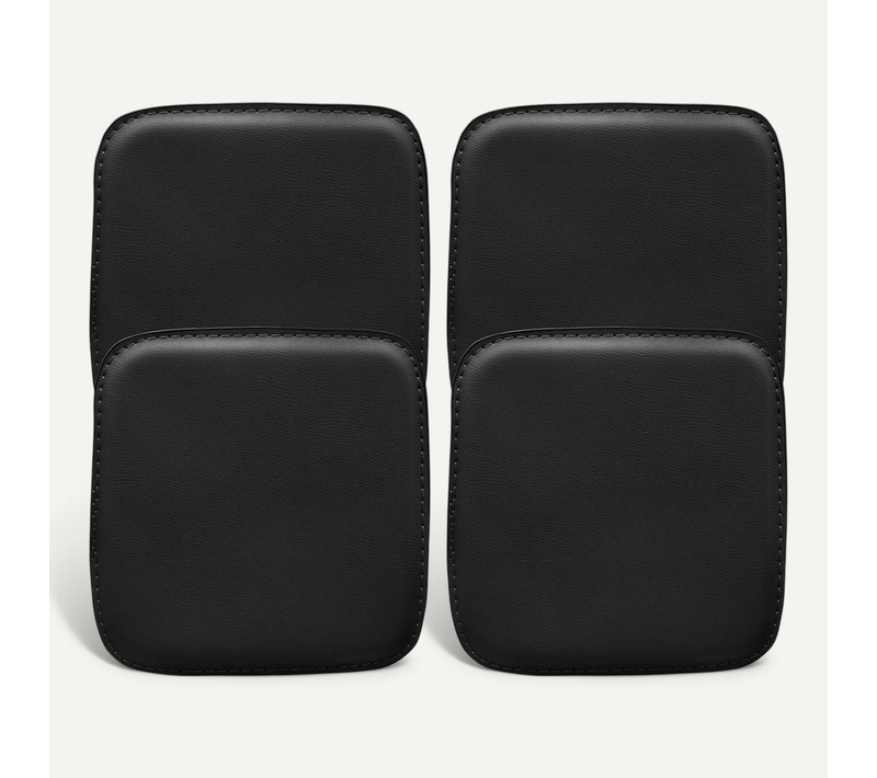 Lot De 4 Coussins Magnétiques Pour Tabouret Assise Carrée- Simili-cuir - Metalix Noir