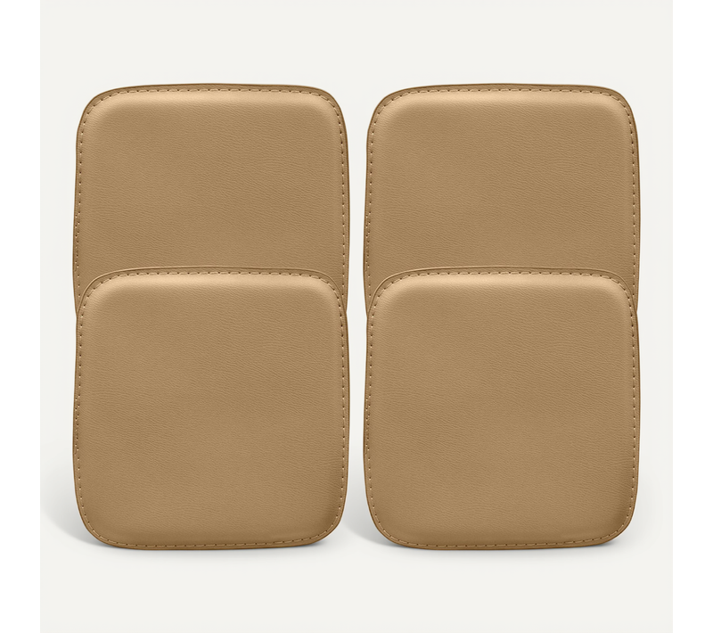 Lot De 4 Coussins Magnétiques Pour Tabouret Assise Carrée- Simili-cuir - Metalix Marron Clair