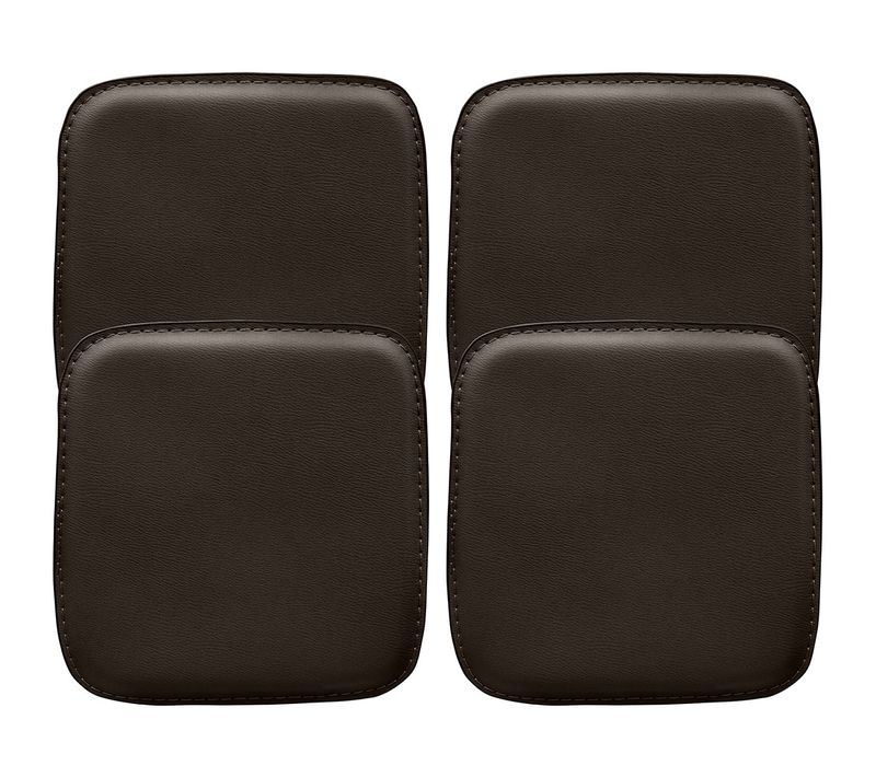 Pack De 4 Coussins Magnétiques Pour Siège De Chaise Bistrot Carré – Simili Cuir – Metalix Marron