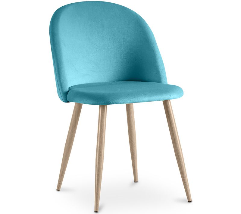 Chaise De Salle à Manger - Tapissée De Velours - Style Scandinave -  Bennett Turquoise