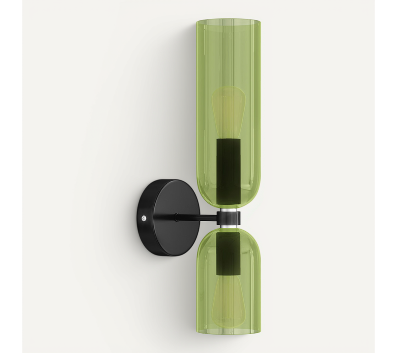 Applique Murale - Lampe Cristal Et Métal - Hat Vert