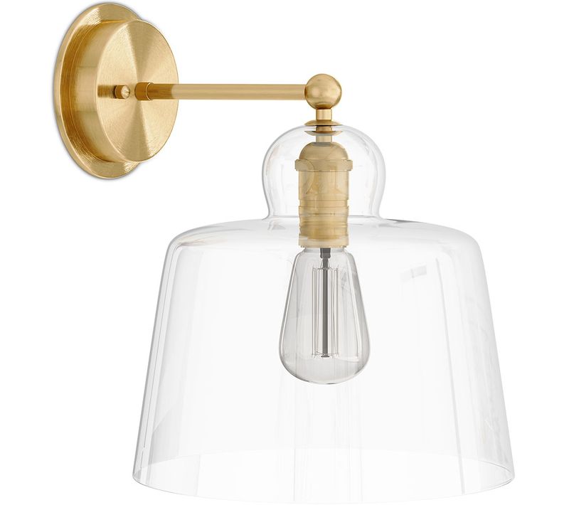 Applique Murale - Lampe Métal Doré Et Cristal - Senda Transparent