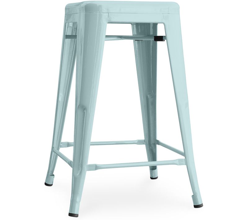 Tabouret De Bar - Design Industriel - 60cm - - Metalix Vert Pâle