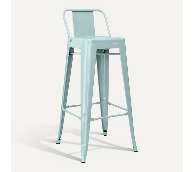 Tabouret De Bar Avec Dossier - Design Industriel - 76cm - Nouvelle édition -metalix Vert Pâle