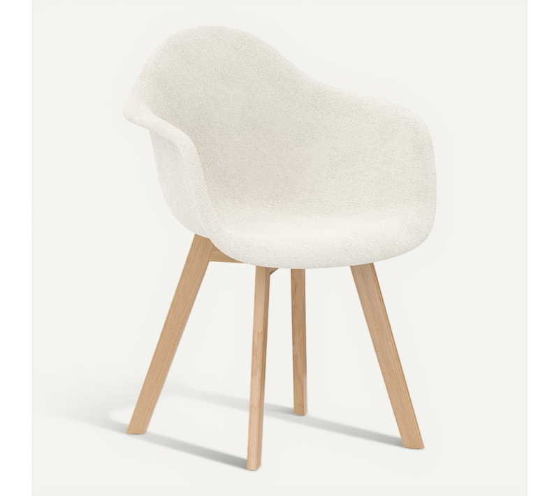 Chaise De Salle À Manger En Bouclette Fausse Fourrure Tapissée - Boucles Blanches - Amir Blanc