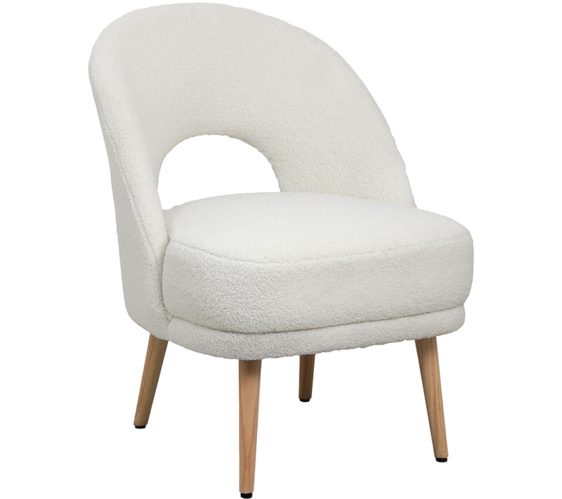 Chaise De Salle à Manger Tapissée En Bouclé - Arka Blanc