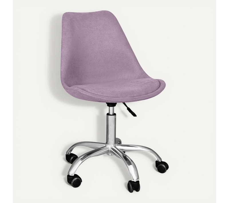Chaise De Bureau à Roulettes Tapissée - Tulipe Violet