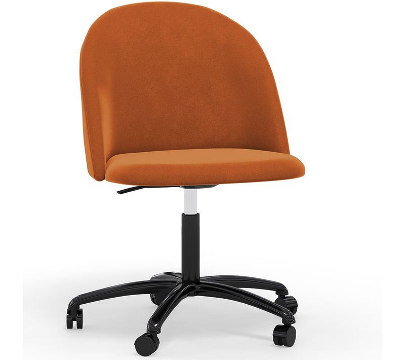 Chaise De Bureau Rembourrée - Velours - Bennett Orange