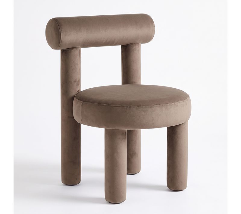 Chaise De Salle À Manger - Tapissée En Velours - Reece Taupe