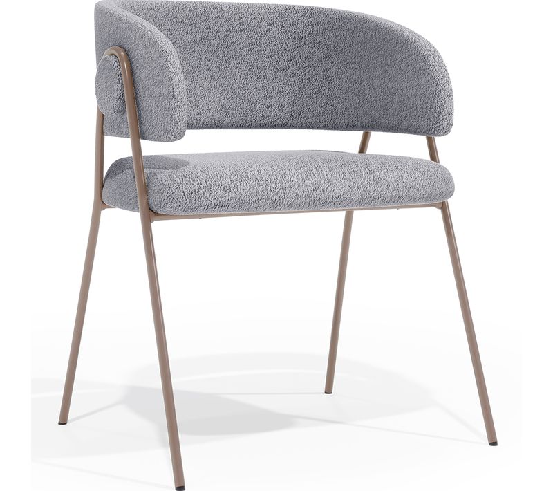 Chaise De Salle à Manger - Tapissée En Tissu - Karen Gris Clair