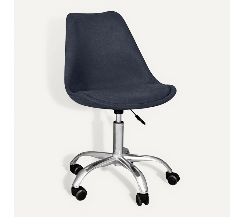 Chaise De Bureau à Roulettes Tapissée - Tulipe Gris Foncé