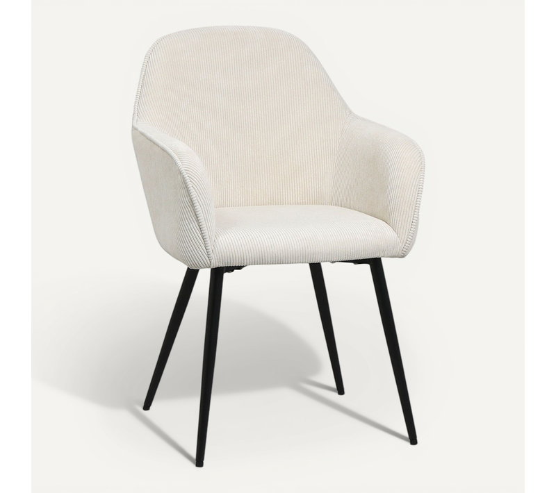 Chaise De Salle à Manger Rembourrée En Velours - Saza Beige