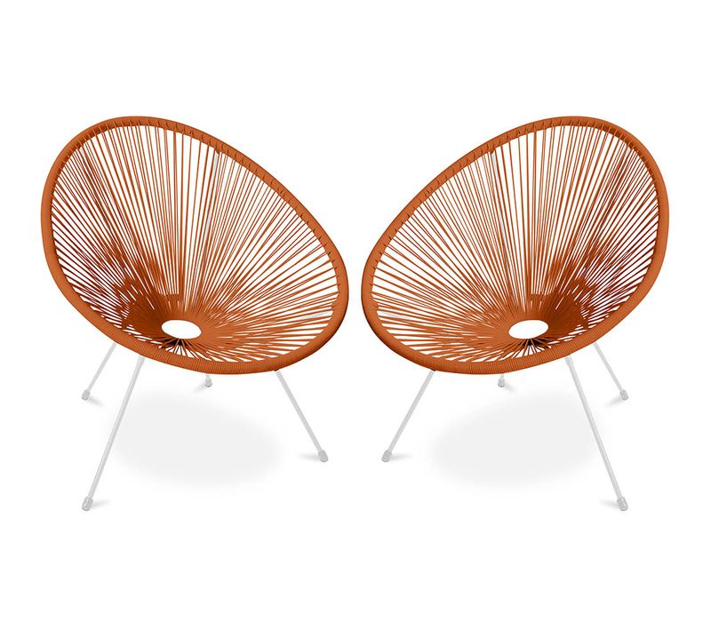 Pack Fauteuil Acapulco X2 - Piétement Blanc - Nouvelle Édition Orange