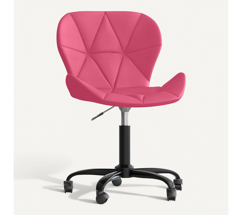 Chaise De Bureau Tapissée En Pu - Winka Structure Noire Fuchsia