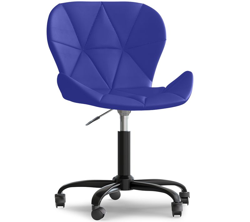 Chaise De Bureau Tapissée En Pu - Winka Structure Noire Bleu