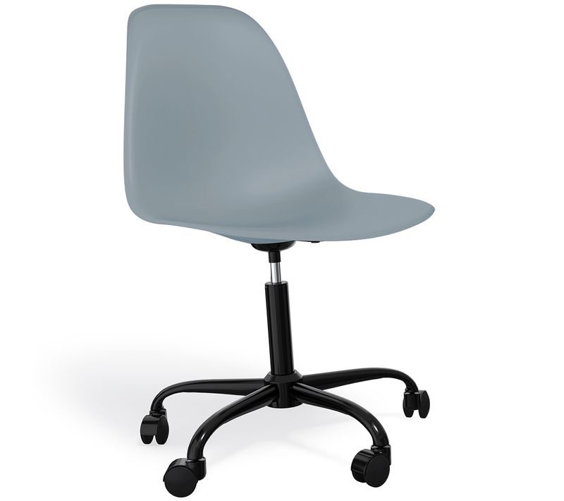 Chaise De Bureau Avec Accoudoirs - Chaise De Bureau à Roulettes - Structure Noire Brielle Gris Clair