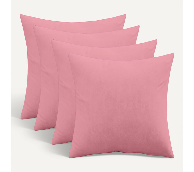 Lot De 4 Coussins En Velours - Housse Et Garnissage - Lenay Rose Pâle