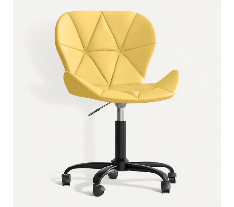 Chaise De Bureau Tapissée En Pu - Winka Structure Noire Jaune