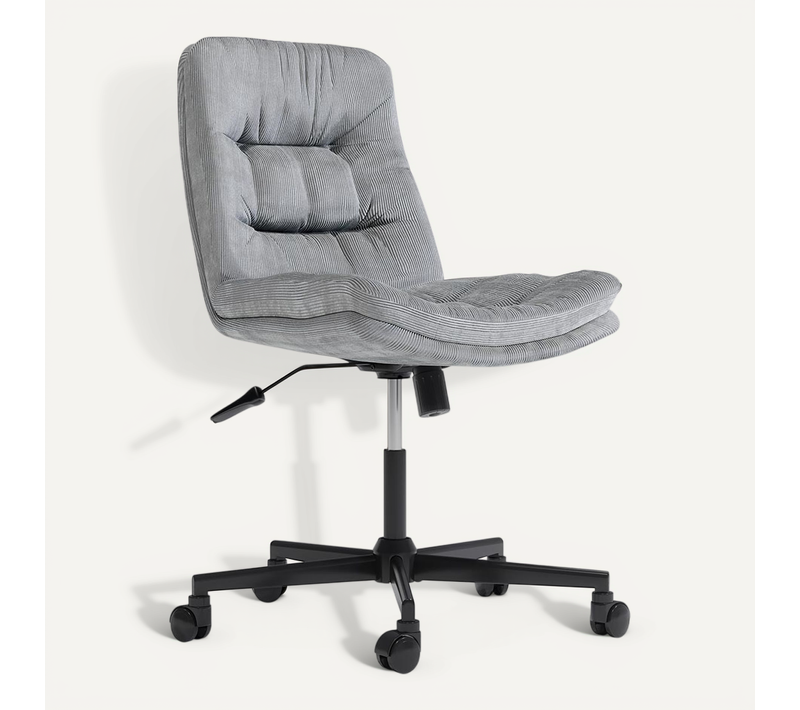 Chaise De Bureau Tapissée - Rotative - Arba Gris Clair