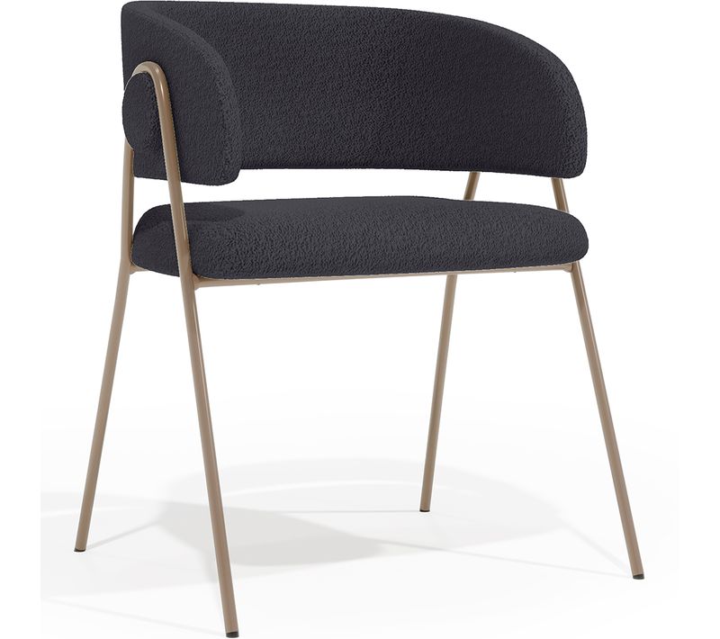 Chaise De Salle à Manger - Tapissée En Tissu - Karen Gris Foncé