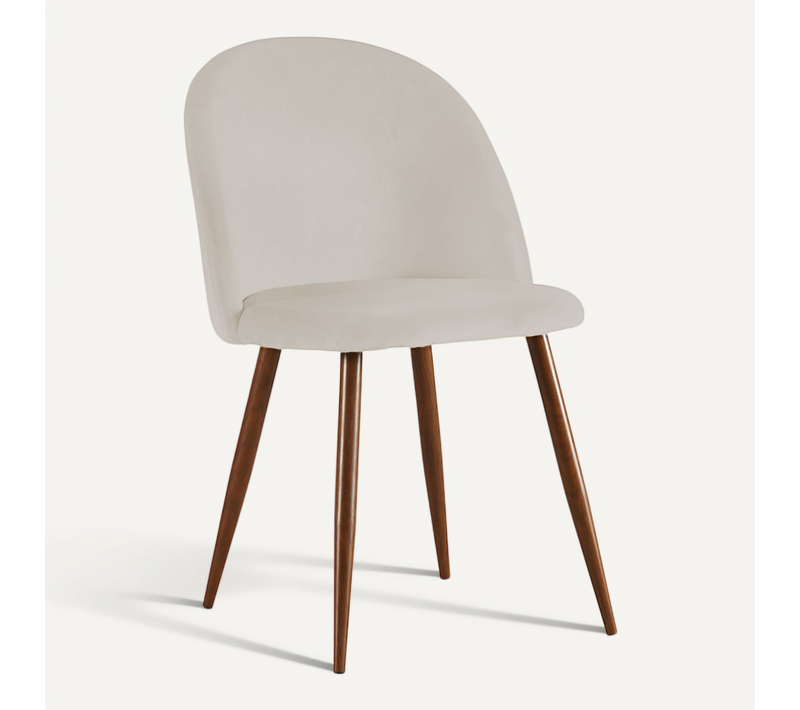 Chaise De Salle à Manger - Tapissée De Velours - Design Scandinave - Bennett Beige