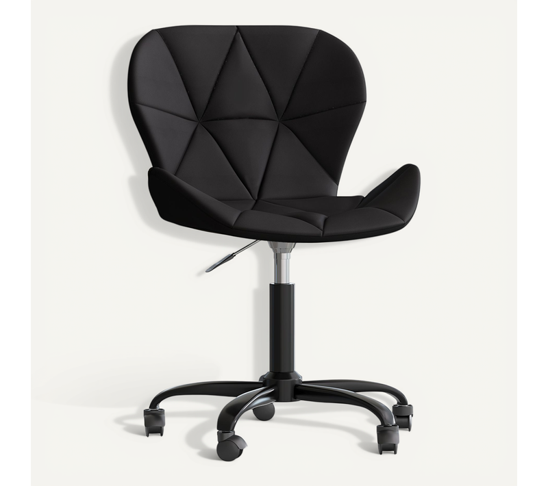 Chaise De Bureau Tapissée En Pu - Winka Structure Noire Noir