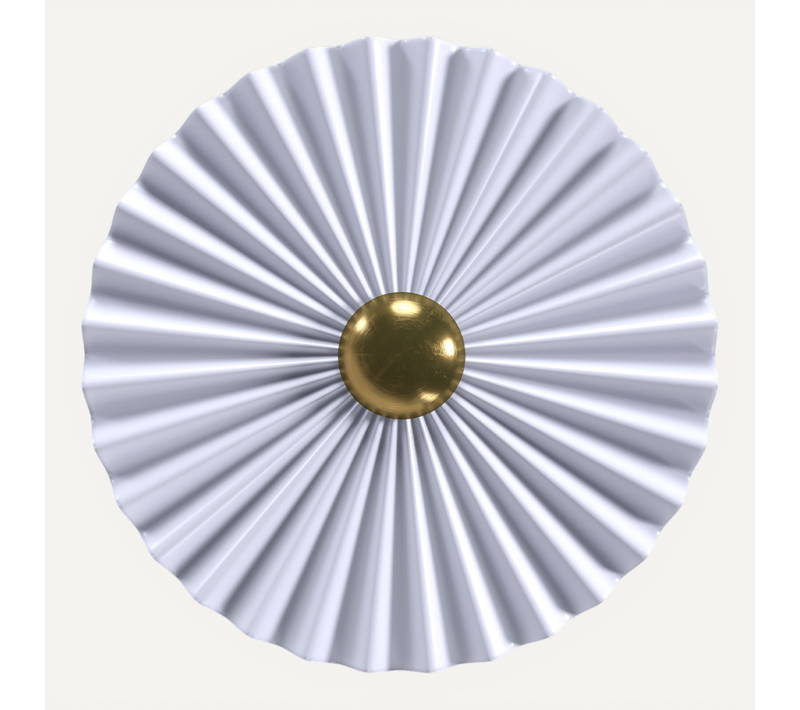 Lampe Murale Applique Fleur En Métal Blanc Et Doré - 40cm Blanc