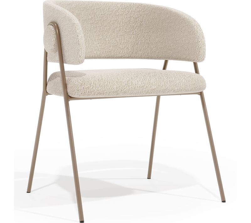 Chaise De Salle à Manger - Tapissée En Tissu - Karen Beige