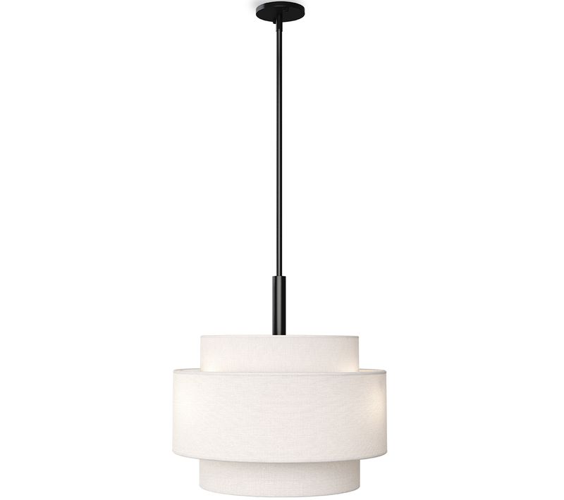 Lampe Suspendue De Plafond - Abat-jour En Tissu - Sime Noir